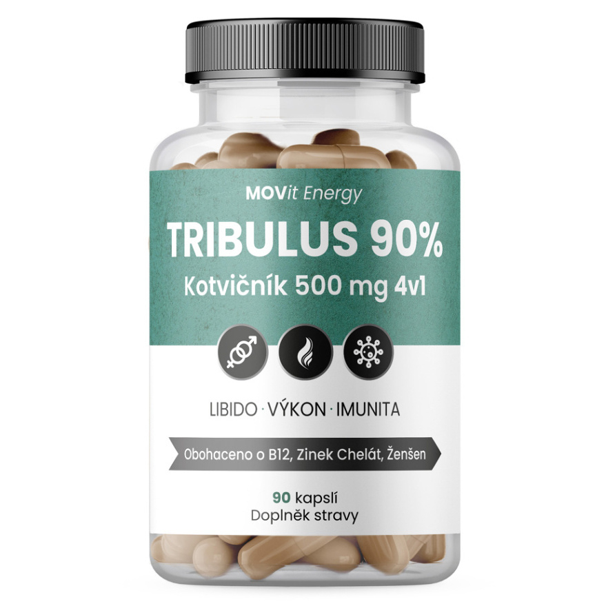 MOVIT ENERGY Tribulus 90% kotvičník 500 mg 4 v 1 90 kapslí