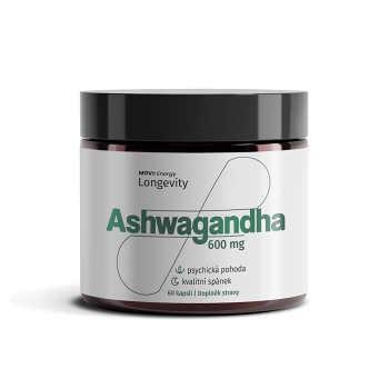 MOVIT LONGEVITY  Ashwagandha 600 mg  60 kapslí (Energie a únava) - Jednosložkové