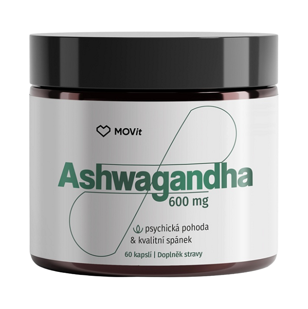 MOVit Longevity Ashwagandha 600 mg, 5% withanolidů 60 kapslí