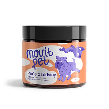 MOVIT ENERGY Pet péče o ledviny s příchutí masa 100 tablet (Veterinární doplňky stravy na vitalitu)