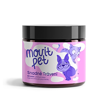 MOVIT ENERGY Pet snadné trávení příchutí masa 100 tablet (Veterinární doplňky stravy na trávení)