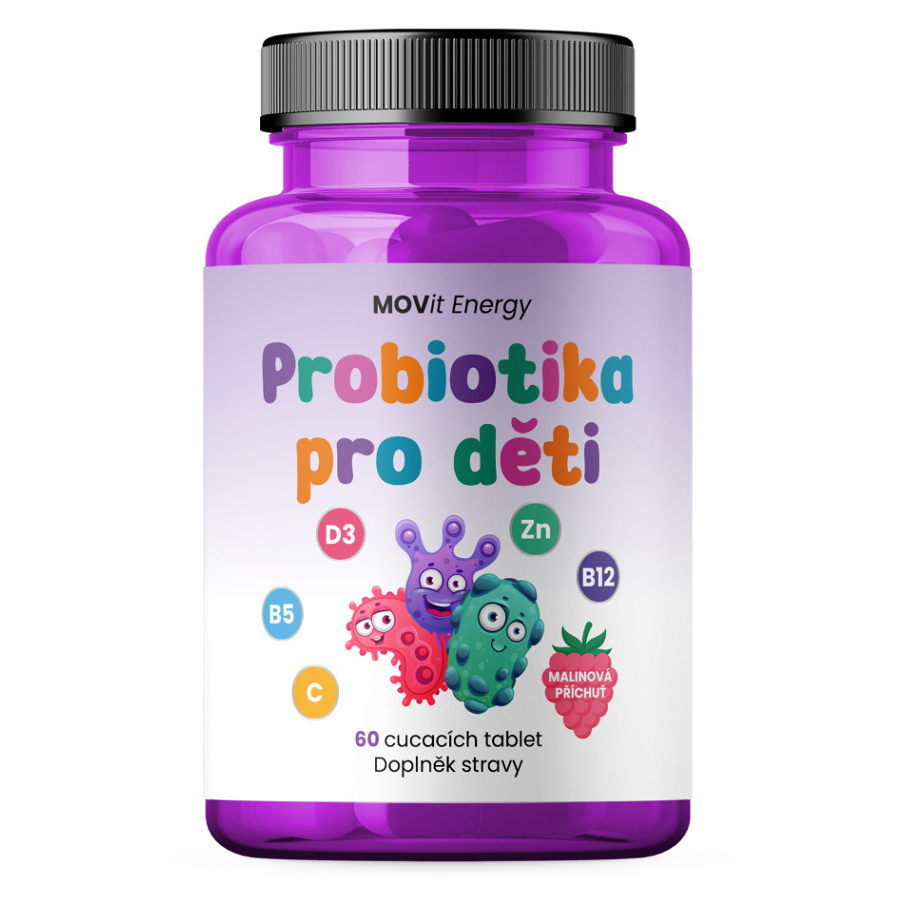 MOVIT ENERGY Probiotika pro děti s vitamíny 60 cucavých tablet