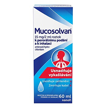 MUCOSOLVAN Roztok 15 mg 60 ml (Na vlhký kašel) - Jednosložkové