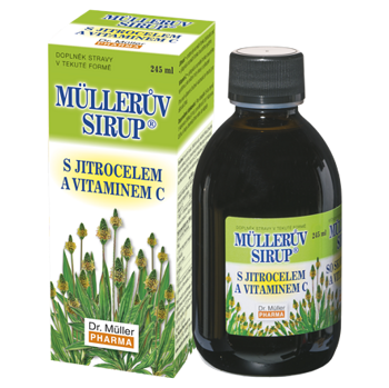 DR. MÜLLER Müllerův sirup s jitrocelem a vitaminem C 245 ml (Dýchání, dýchací cesty)
