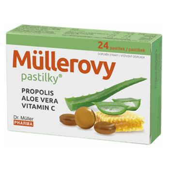 DR. MÜLLER Müllerovy pastilky s propolisem a aloe vera 24 ks