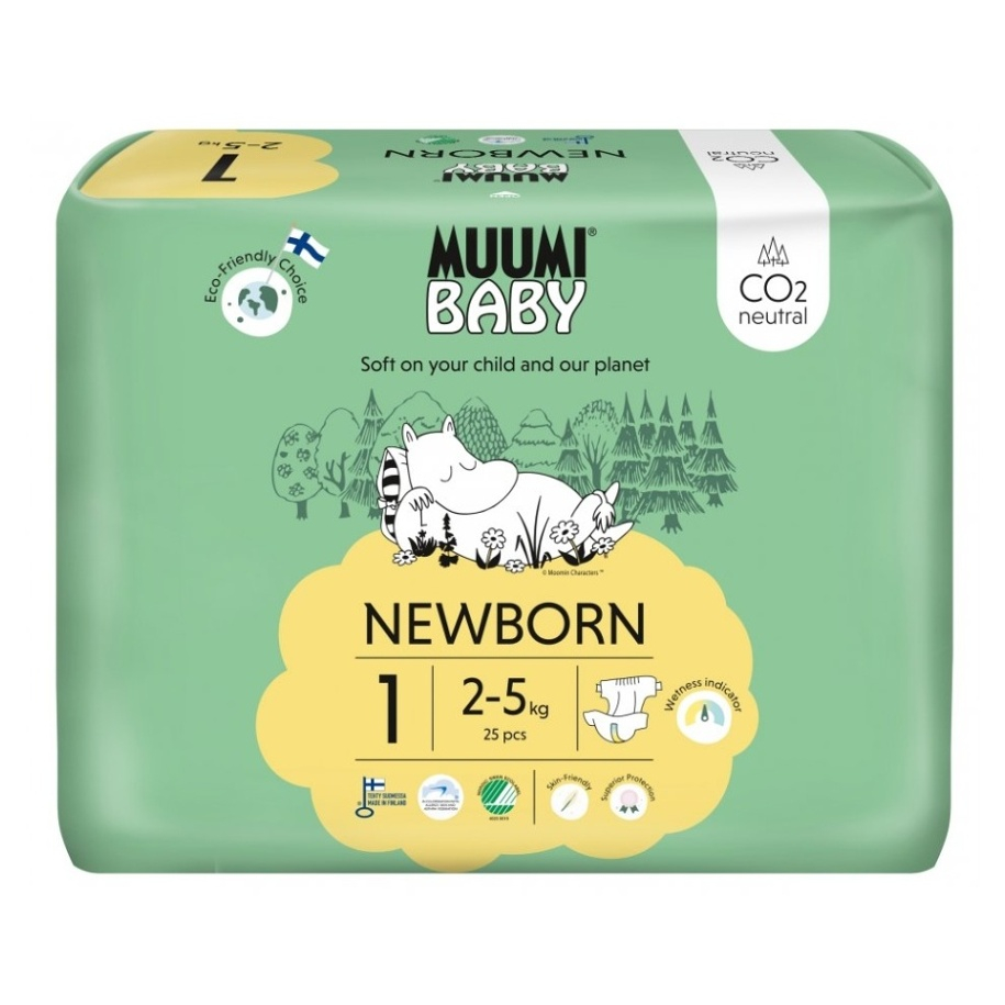 E-shop MUUMI BABY 1 Newborn 2–5 kg eko pleny 25 ks