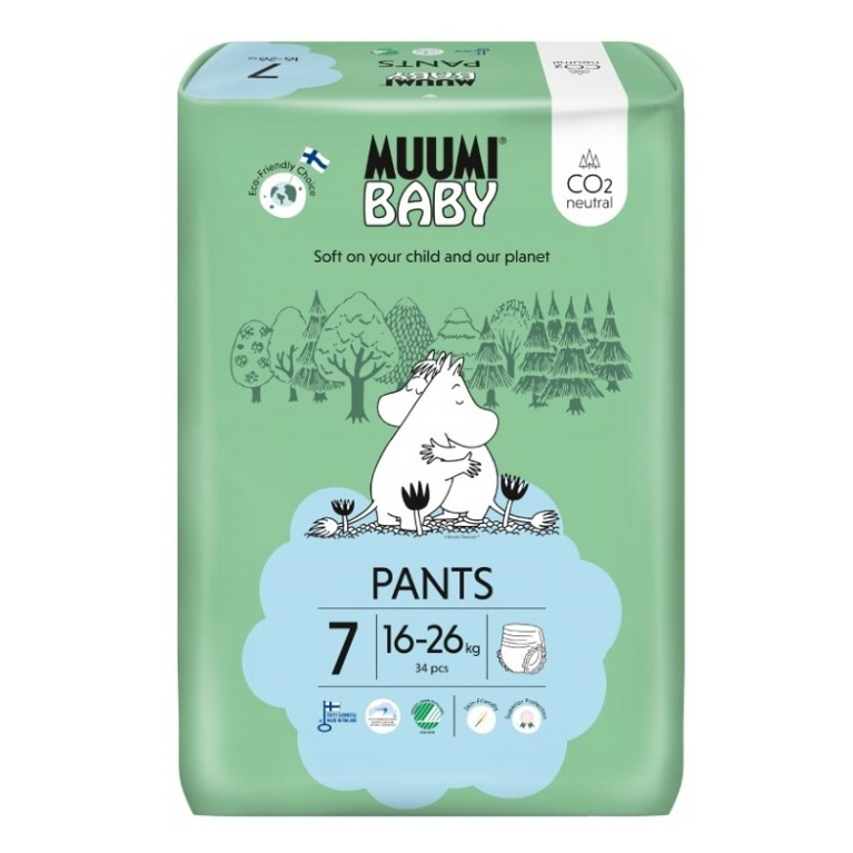 E-shop MUUMI BABY Baby Walkers 7 XL 16-26 kg kalhotkové eko pleny 34 ks