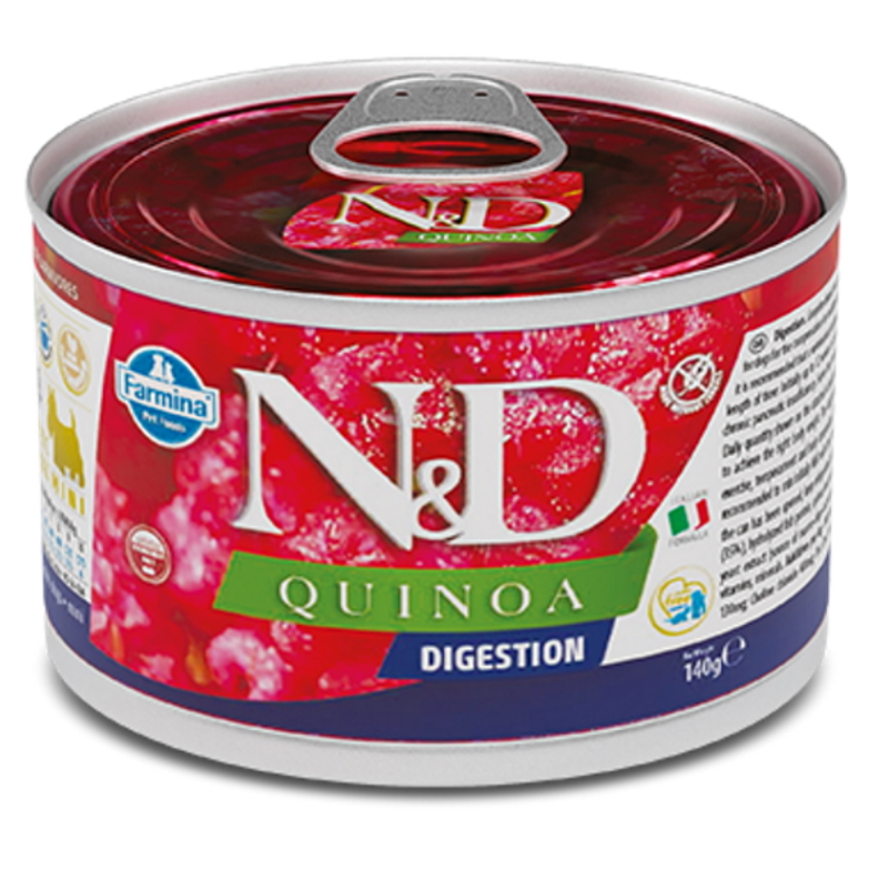 E-shop N&D Quinoa digestion lamb & fennel adult mini pro malá plemena psů 140 g