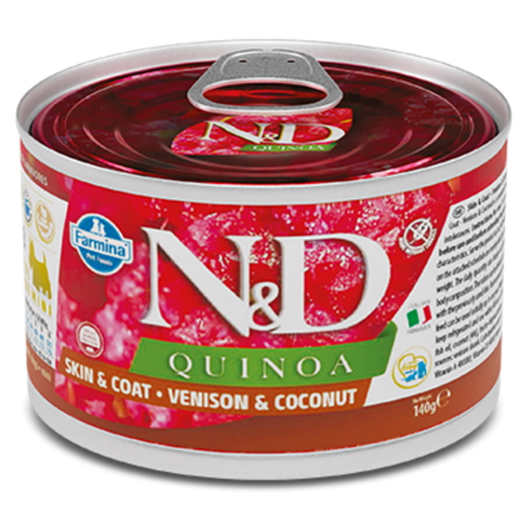 E-shop N&D Quinoa Venison & Coconut Adult Mini pro malá plemena psů 140 g