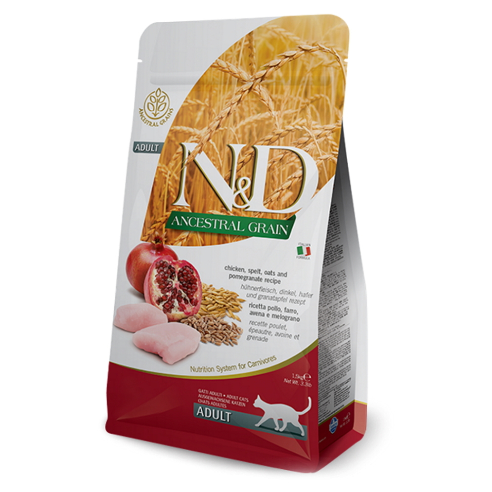 Levně N&D Ancestral Grain Chicken & Pomegranate Adult pro kočky 1,5 kg