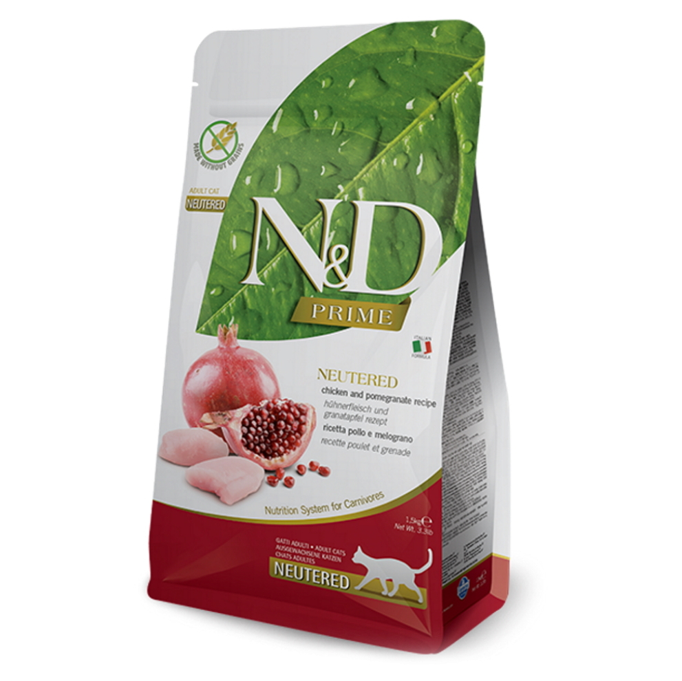 N&D Prime Neutered Chicken & Pomegranate pro kočky 1,5 kg