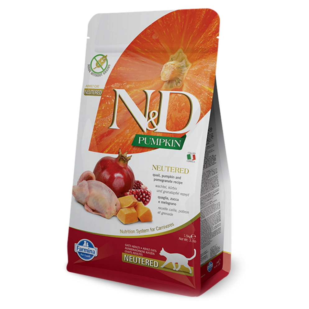 E-shop N&D Pumpkin Neutered Quail & Pomegranate pro kočky 1,5 kg