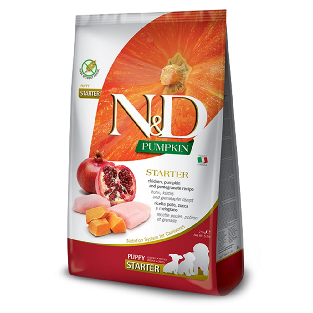 N&D Pumpkin Chicken & Pomegranat Puppy Starter pro štěňata 2,5 kg