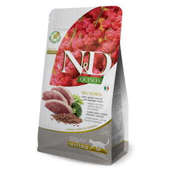 N&D Quinoa Neutered Duck & Broccoli & Asparagus pro kočky 1,5 kg