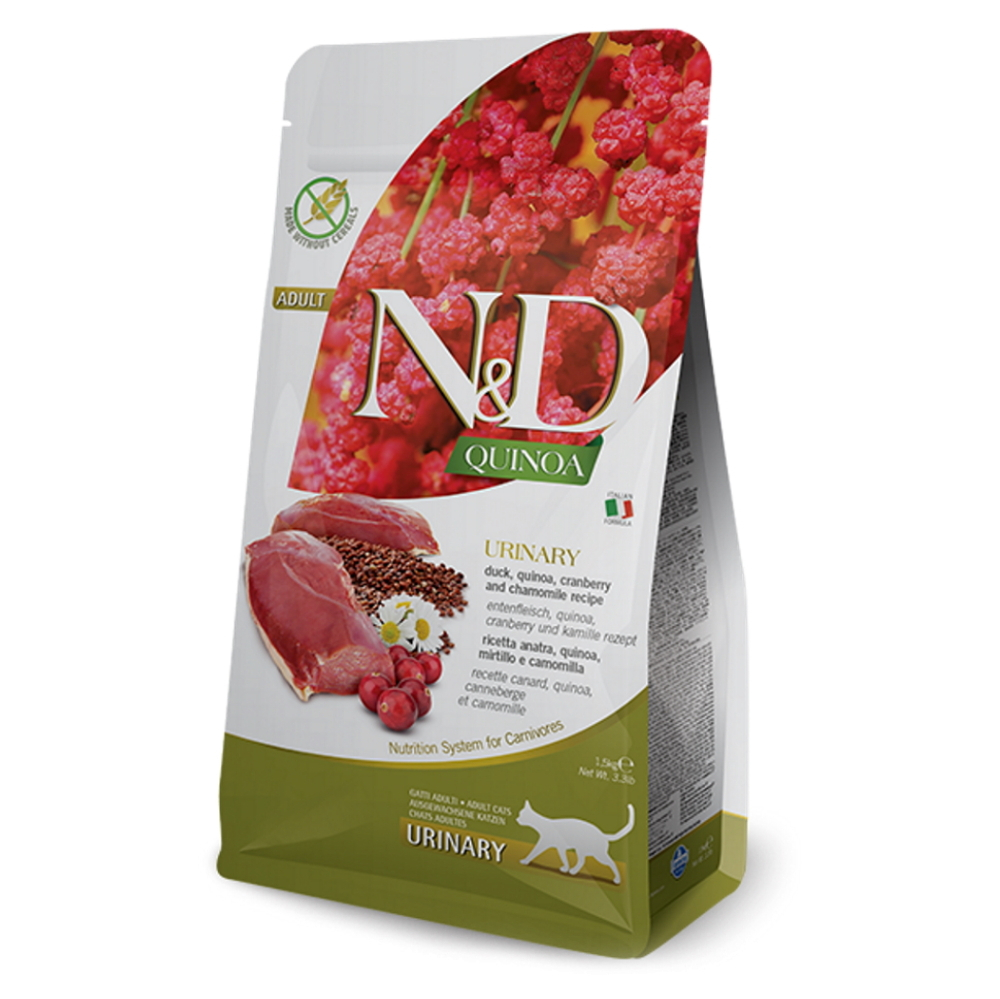 E-shop N&D Quinoa Urinary Duck & Cranberry pro kočky 1,5 kg