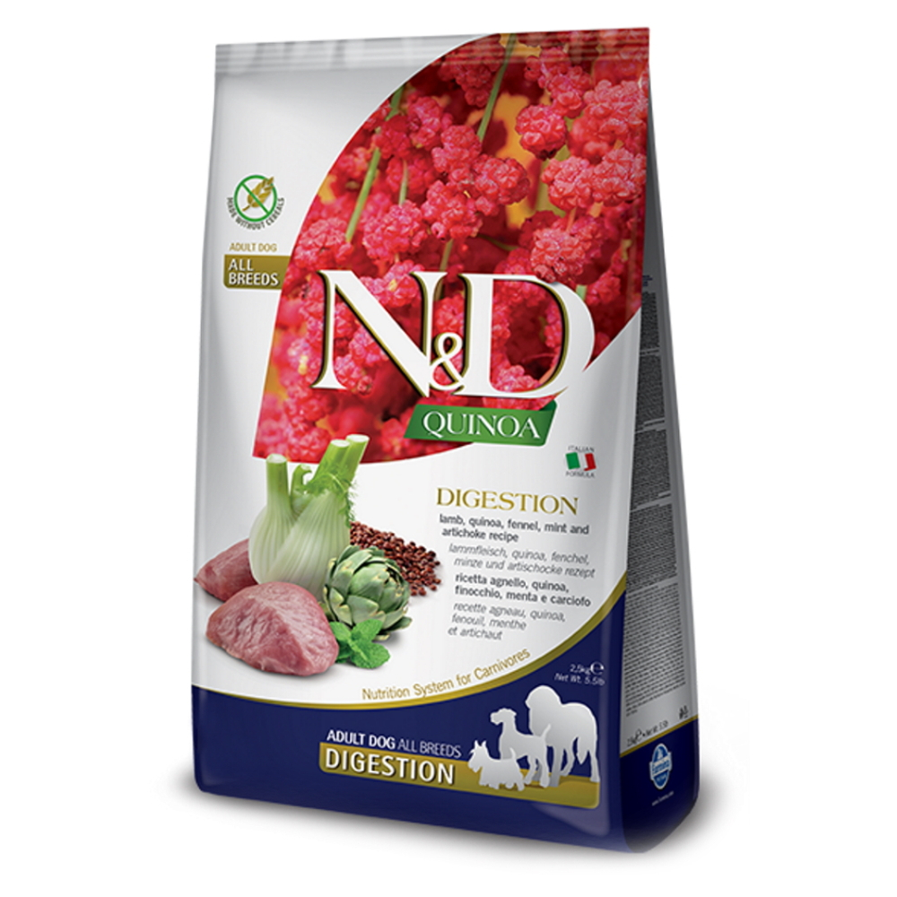 E-shop N&D Quinoa Digestion Lamb & Fennel pro psy 2,5 kg