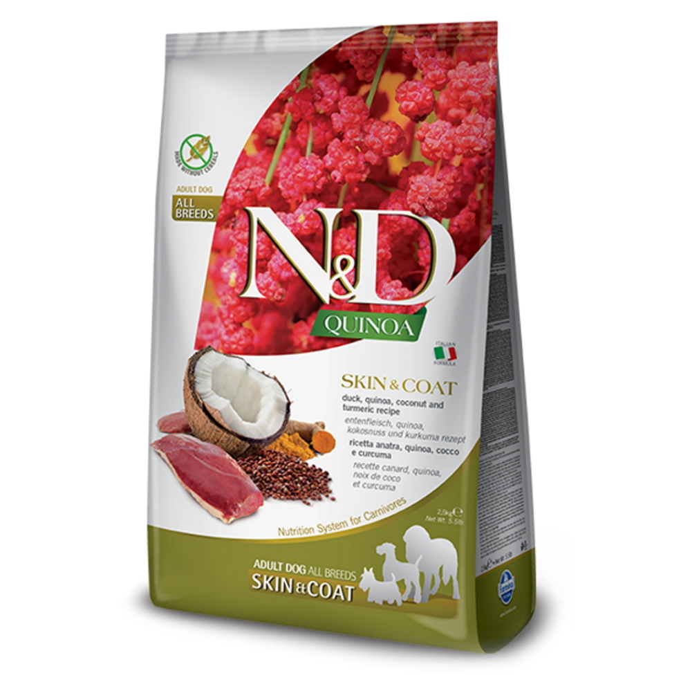 Levně N&D Quinoa Skin & Coat Duck & Coconut pro psy 2,5 kg