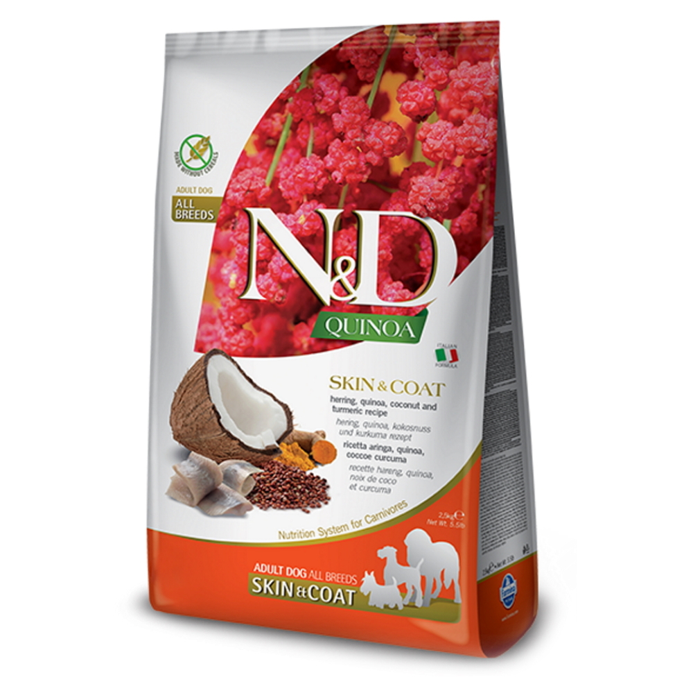 E-shop N&D Quinoa Skin & Coat Herring & Coconut pro psy 2,5 kg