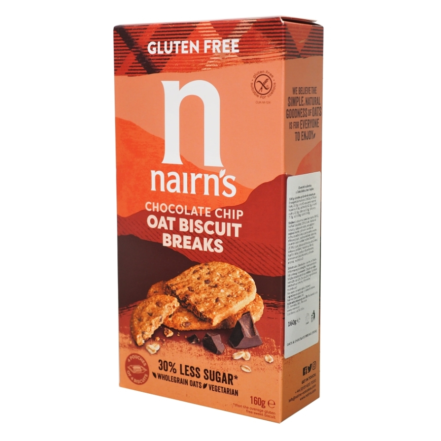 E-shop NAIRNS Ovesné sušenky s čokoládou bez lepku 160 g