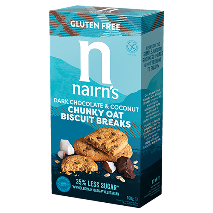 E-shop NAIRNS Ovesné sušenky s hořkou čokoládou a kokosem 160 g
