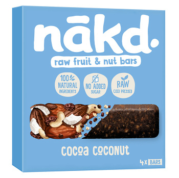 NAKD Cocoa coconut raw tyčinky z ovoce a ořechů s kokosem 4 x 35 g