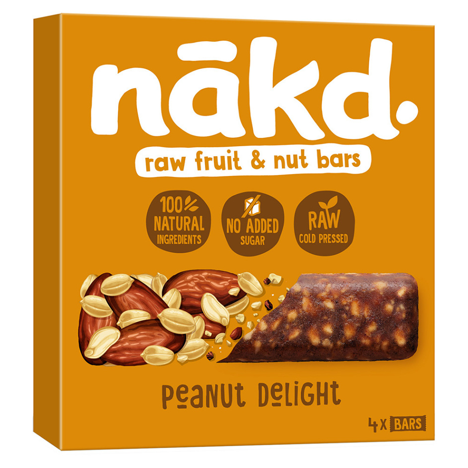 Levně NAKD Peanut delight raw tyčinky z ovoce a arašídů 4 x 35 g
