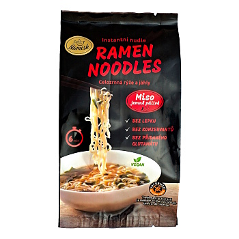 ŇAMISH Instantní nudle celozrnná miso jemně pálivé bez lepku 57 g (Rýžové těstoviny) - Instantní