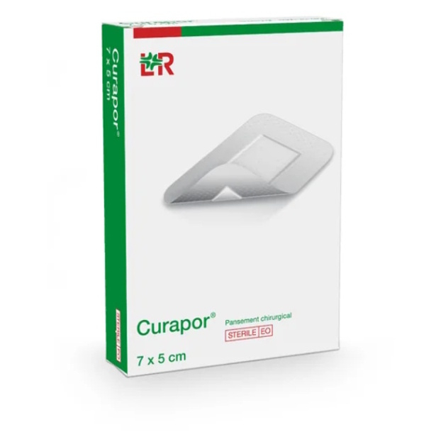 CURAPOR Chirurgická náplast sterilní 7 x 5 cm 5 kusů