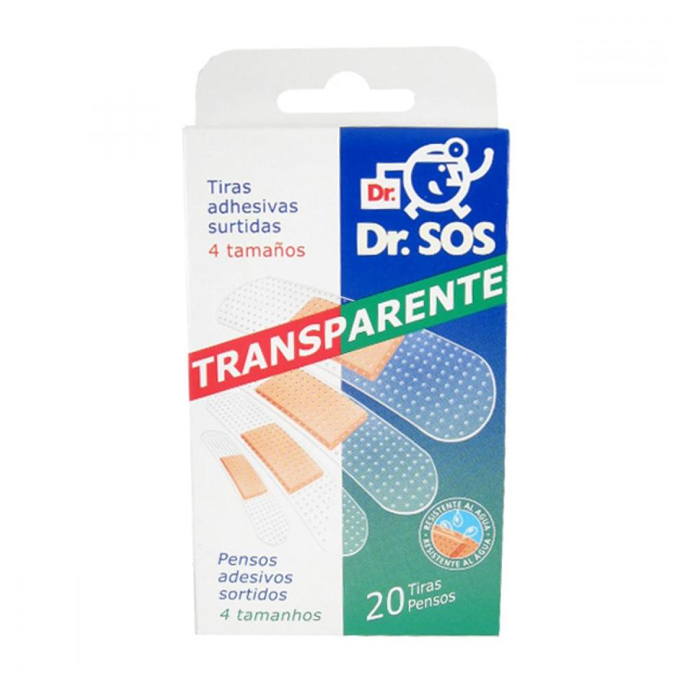 Levně DR.SOS Transparentní voděodolné elastické náplasti mix 20ks