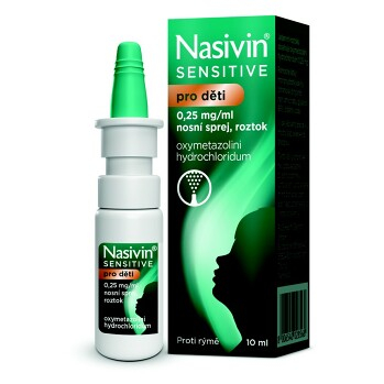 NASIVIN® Sensitive pro děti 0,25 mg/ml nosní sprej, roztok 10 ml