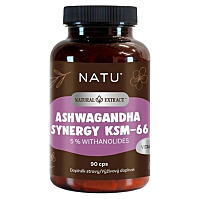 NATU Ashwagandha extrakt KSM-66 s piperinem 90 kapslí