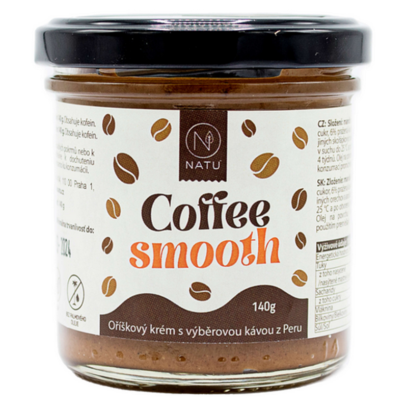 Levně NATU Coffee Smooth oříškový krém s kávou 140 g