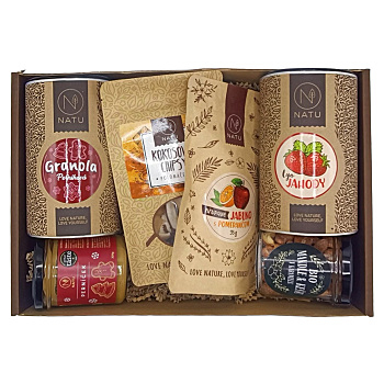 NATU Dárkový box sladké a veselé (Dárková balení potravin) - Vícesložkové, Sladké, Slané