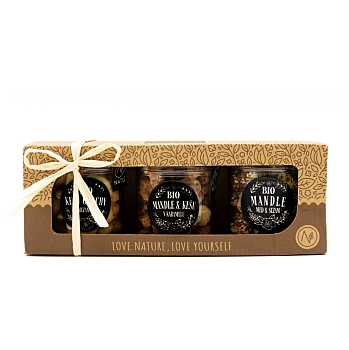 NATU Dárkový set ochucených ořechů BIO 210 g (Ořechové směsi) - BIO