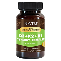 NATU Garden Fusion Vitamin D3+K2+K1 Synergy Complex 2000 IU 90 kapslí