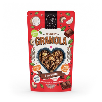 NATU Granola Křupavá čokoláda 300 g (Granola) - Vícesložkové, Sladké