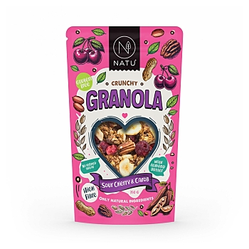 NATU Granola Višeň & Karob 350 g (Granola) - Lyofilizované, Přírodní