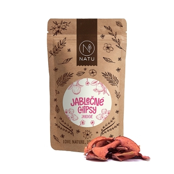 NATU Jablečné chipsy jahodové 45 g, expirace (Sušená jablka) - Lyofilizované