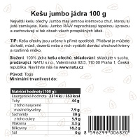 NATU Kešu jumbo 100 g