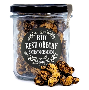 NATU Kešu ořechy s černým česnekem BIO 160 g (Kešu jádra) - Slané