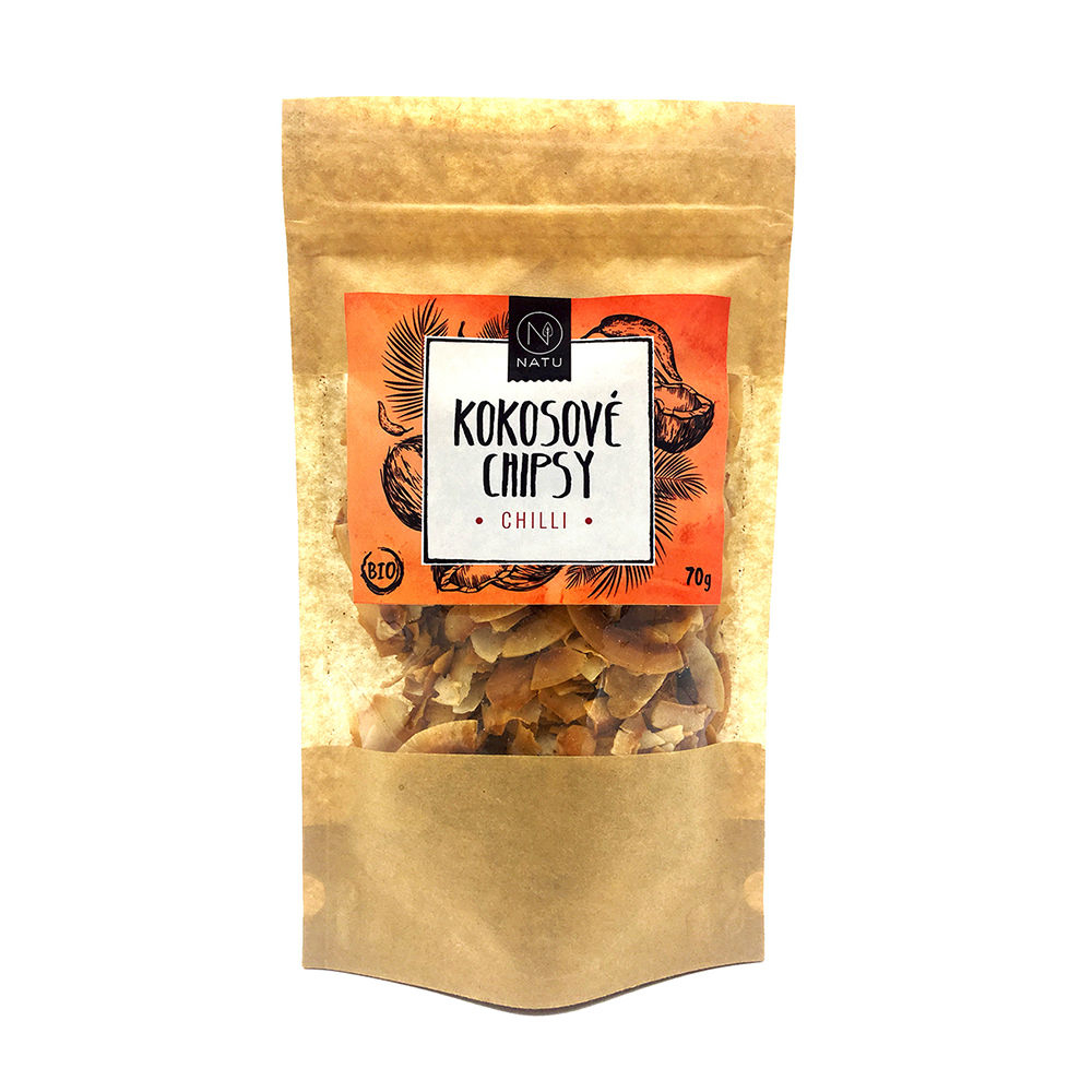 NATU Kokosové chipsy chilli 70 g BIO