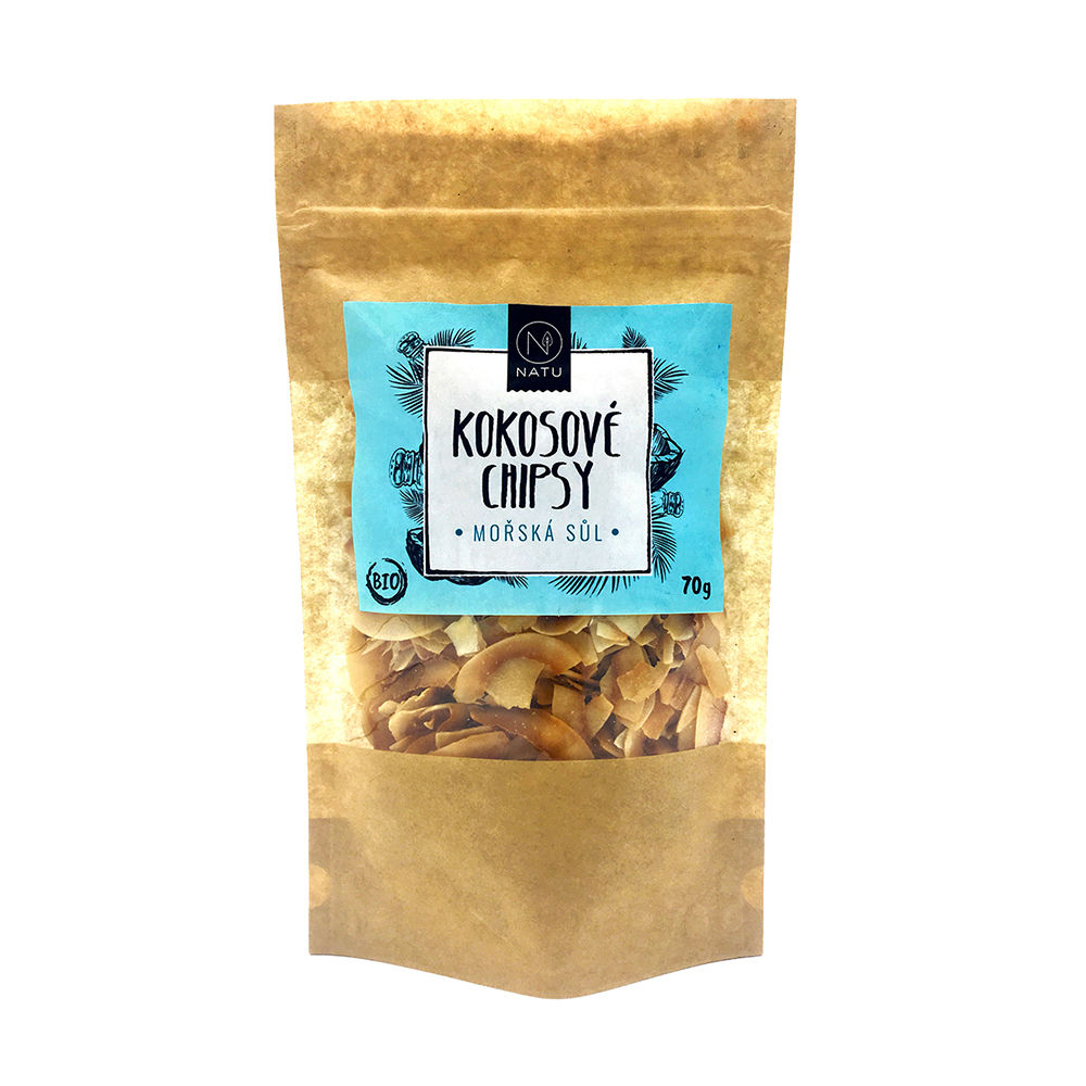 NATU Kokosové chipsy mořská sůl 70 g BIO