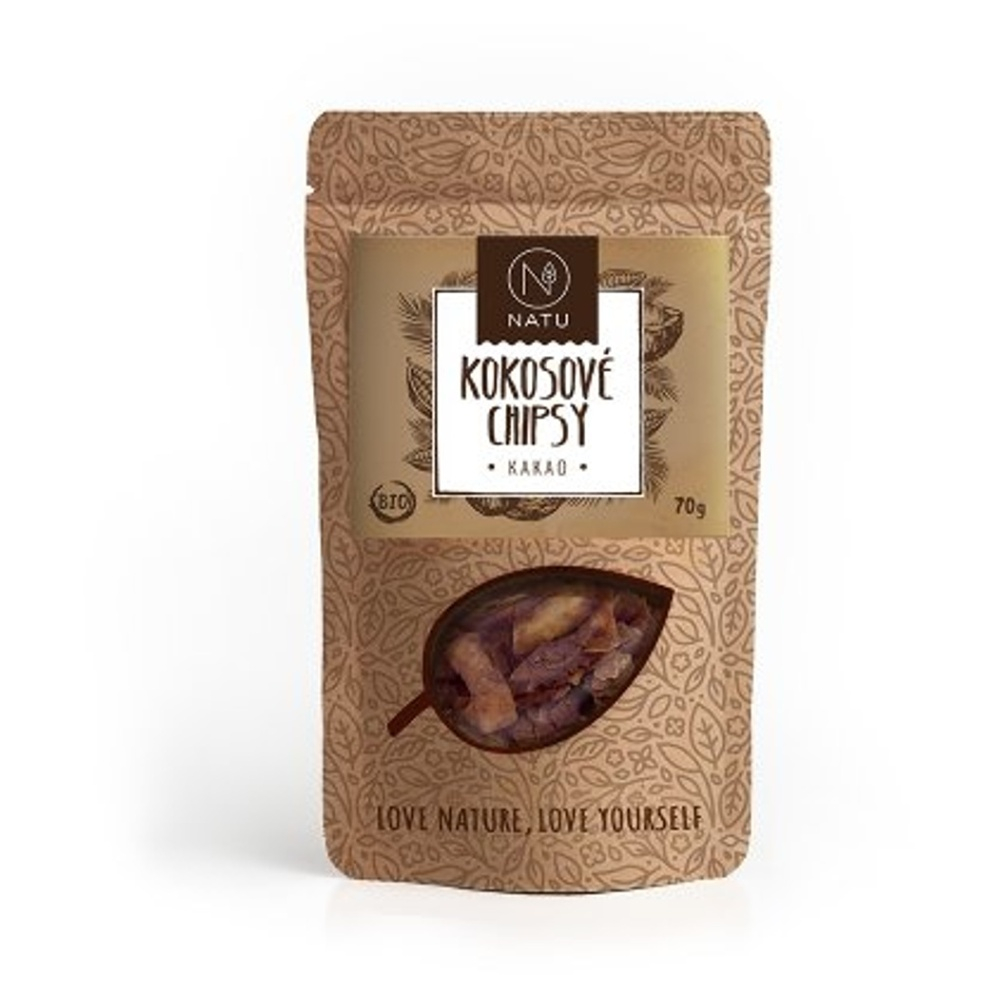 Levně NATU Kokosové chipsy kakao BIO 70 g