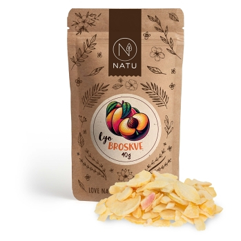 NATU Lyofilizované broskve plátky 40 g (Různorodé ovoce) - Přírodní, Jednosložkové, Lyofilizované