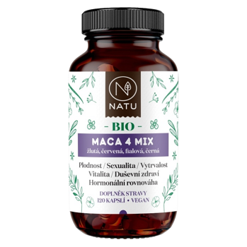 NATU Maca 4 mix BIO 120 kapslí (Doplňky stravy pro potenci, erekci) - BIO, Jednodruhové