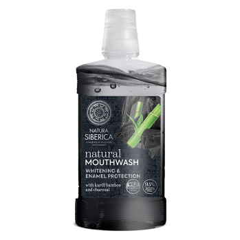 NATURA SIBERICA Přírodní ústní voda s Bambusovým uhlím 520 ml (Přírodní zubní hygiena) - Bělící, Dezinfekční, Přírodní