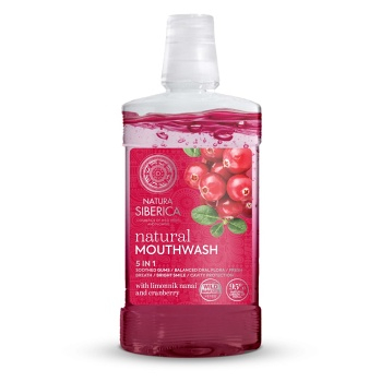 NATURA SIBERICA Ústní voda s Limonnikem nanai a Brusinkami 520 ml (Přírodní zubní hygiena) - Přírodní