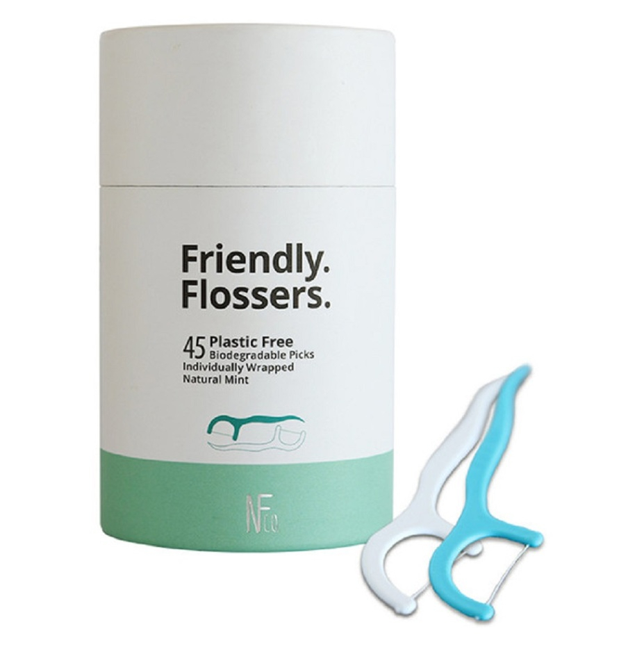 Levně NFco Friendly Flossers Zubní niť s párátkem 45 ks
