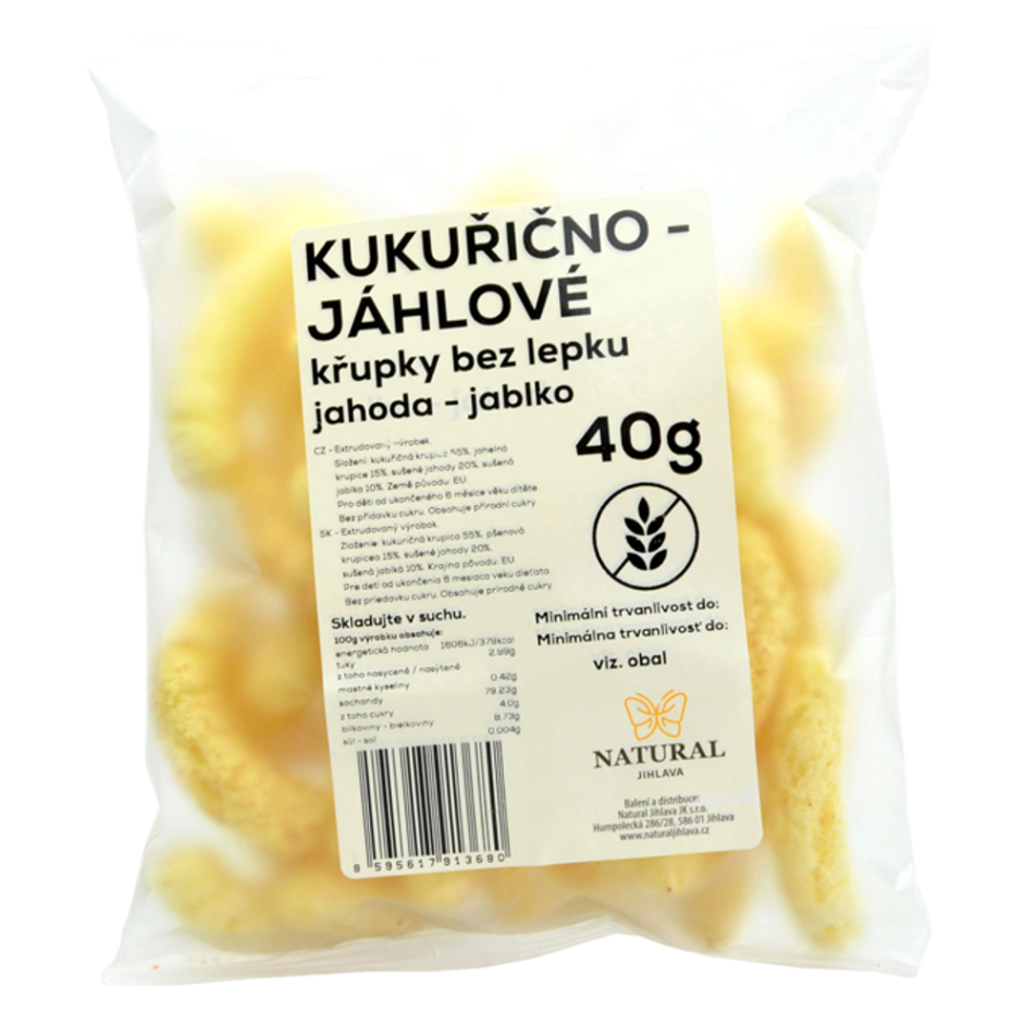 E-shop NATURAL JIHLAVA Kukuřično-jáhlové křupky jahoda jablko bez lepku natural 40 g
