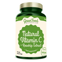 GREENFOOD NUTRITION Natural vitamin C + extrakt ze šípků 60 kapslí